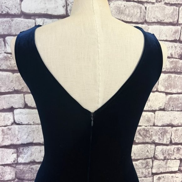 Reggio Vintage Blue V-Neck Sleeveless Dress Size 4 - Picture 9 of 13